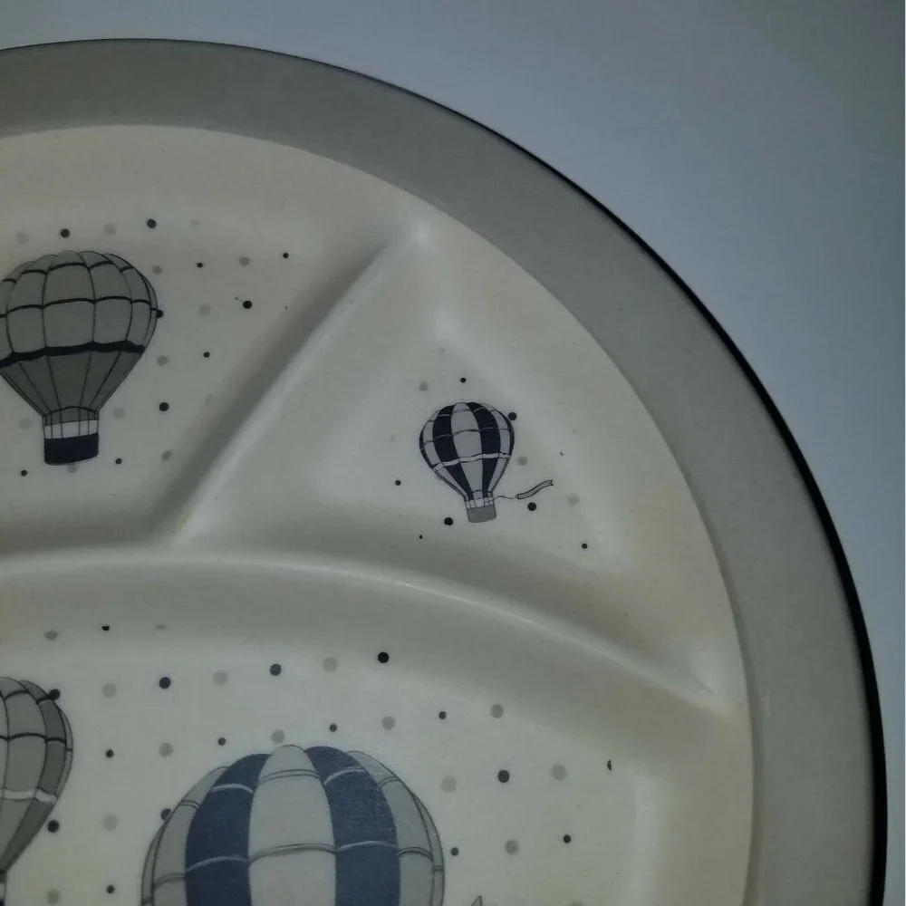 Hot Air Balloon Mug Cup Divided Plate Baby Toddler Child Up Up And Away Set Lot